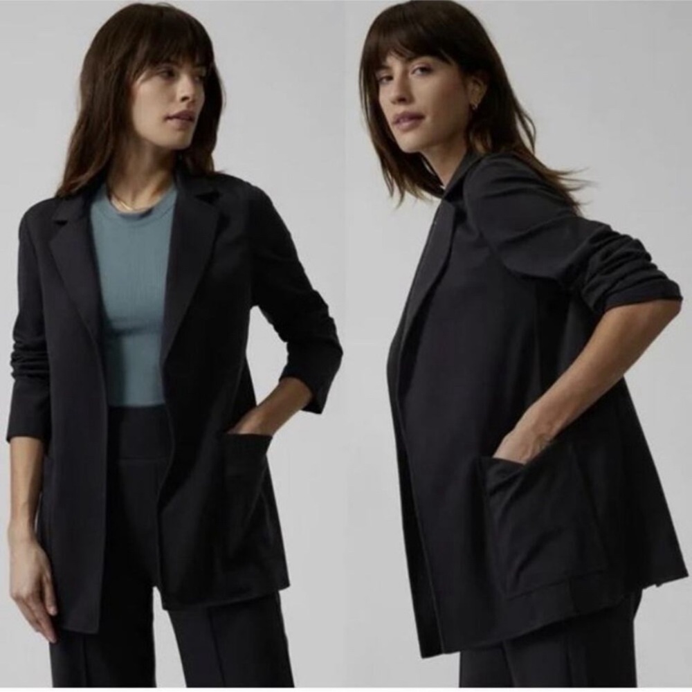 Athleta Eastbound Open Front Blazer in Black